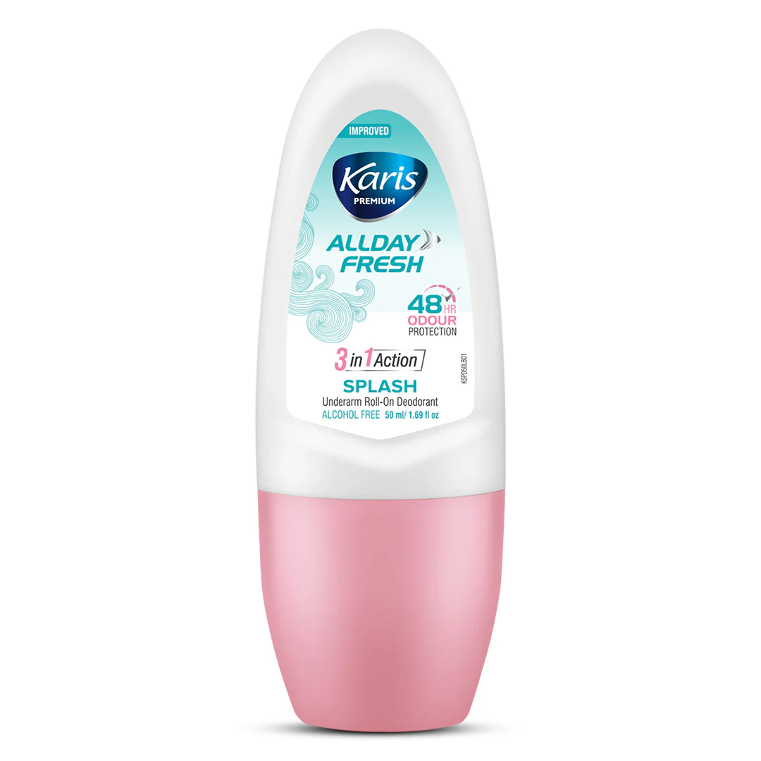KARIS PREMIUM ALLDAY FRESH SPLASH UNDERARM ROLL-ON DEODORANT 50ML - Image 2