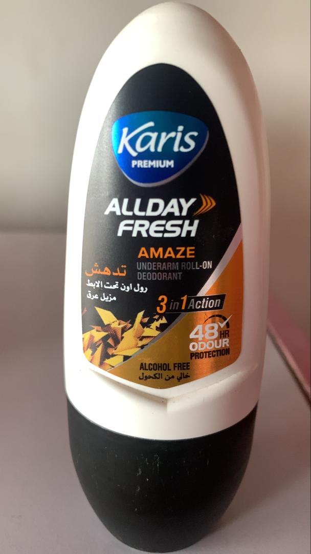 KARIS PREMIUM ALLDAY FRESH AMAZE UNDERARM ROLL-ON DEODORANT 50ML