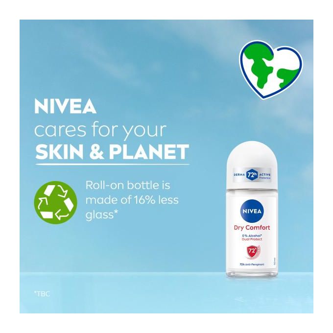 NIVEA DRY COMFORT 72H ROLL-ON DEODORANTÂ 50ML - Image 10