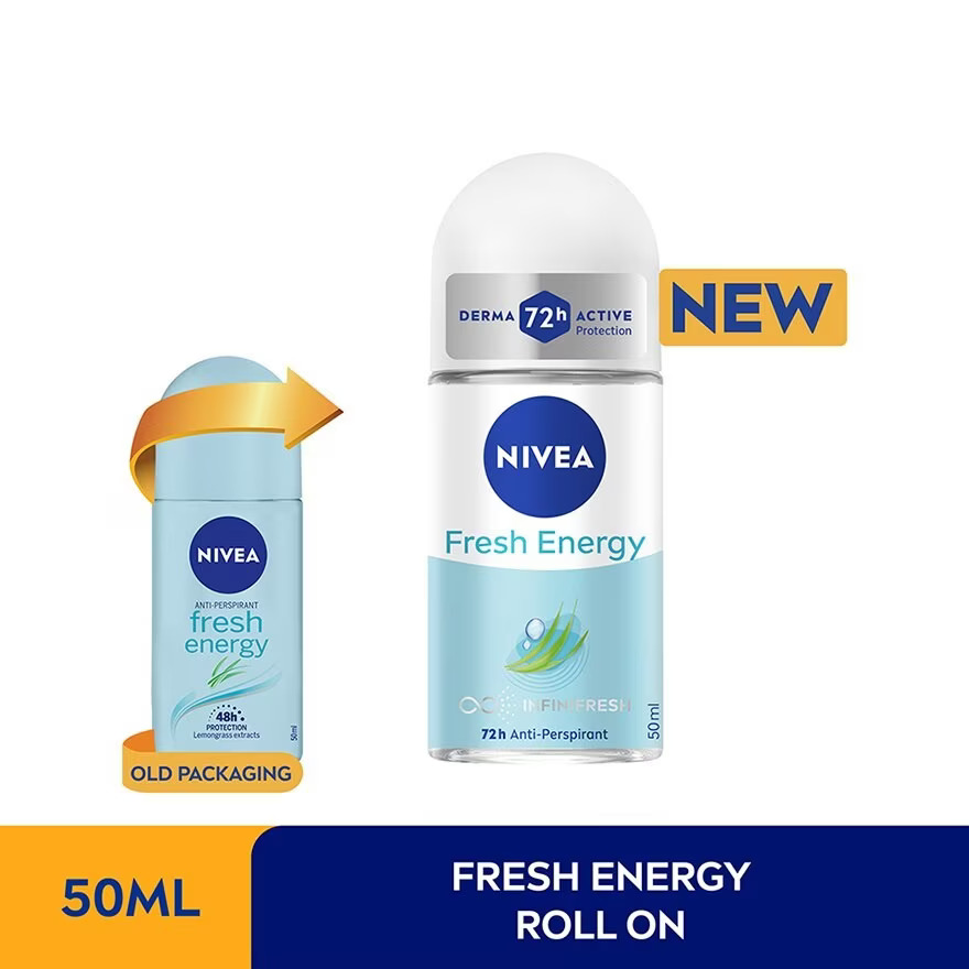 NIVEA FRESH ENERGY ANTIBACTERIAL 72H ROLL-ON DEODORANT 50ML - Image 3