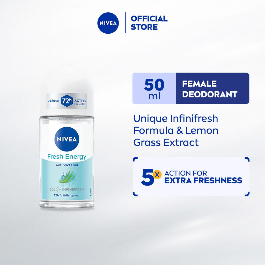 NIVEA FRESH ENERGY ANTIBACTERIAL 72H ROLL-ON DEODORANT 50ML - Image 7